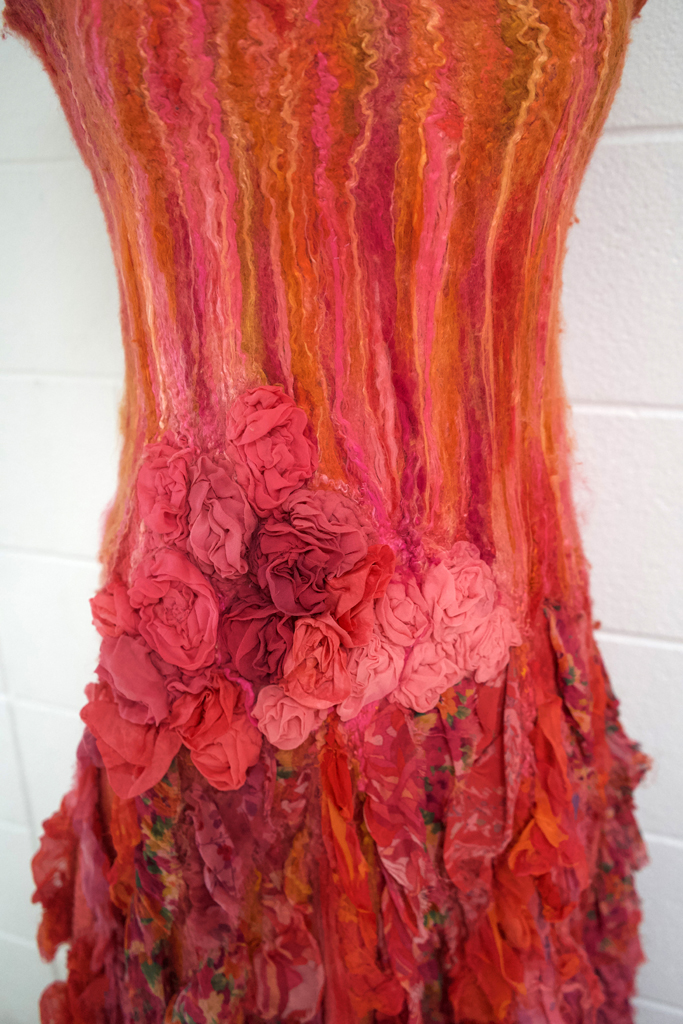 Ruffles, detail, Leeann Kroesch, Cat Walk III, World of Threads Festival 2023-24.