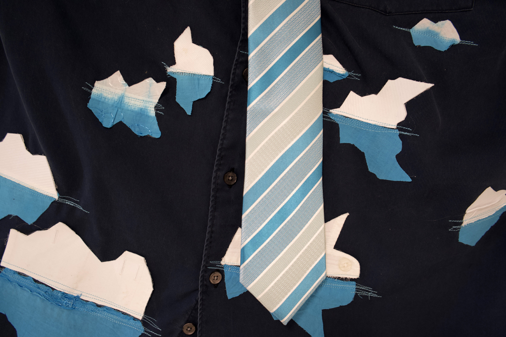 Rising Seas, detail, Susan Avishai, Cat Walk III, World of Threads Festival 2023-24.