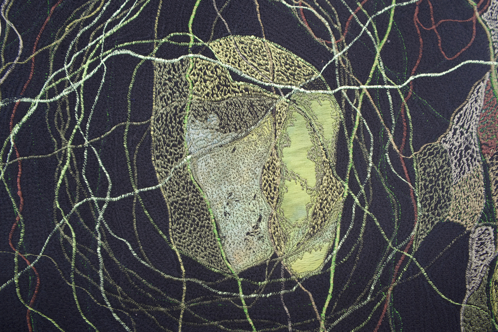 Woven Fortress series, detail, Kate Sellar, Amorphous, World of Threads Festival 2023-24.