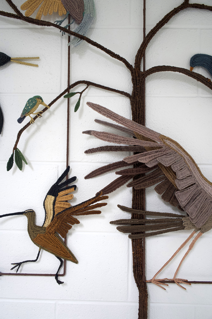 Birds of Prophecy, detail, Carol Eckert, Wings, World of Threads Festival, 2023-24.