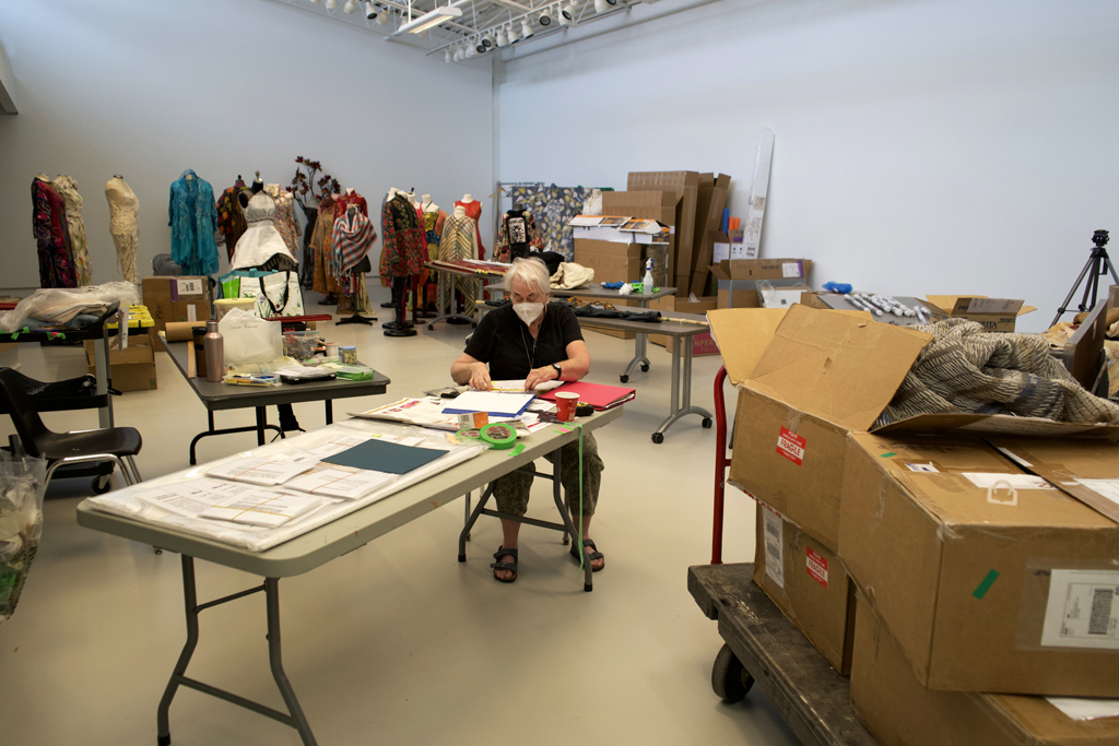 Festival Chair: Dawne plotting out placements.