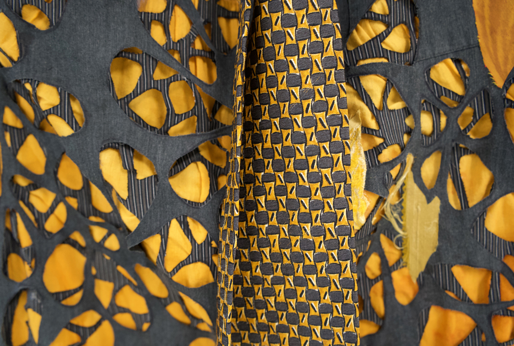 Wildfire, detail, Susan Avishai, Cat Walk III, World of Threads Festival 2023-24.