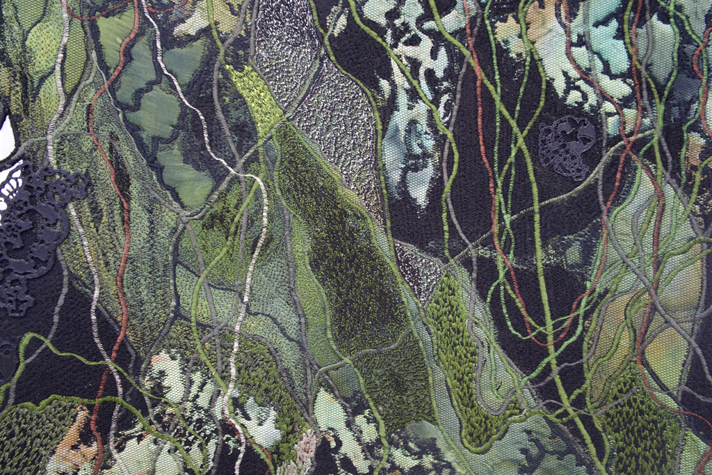 Woven Fortress series, detail, Kate Sellar, Amorphous, World of Threads Festival 2023-24.