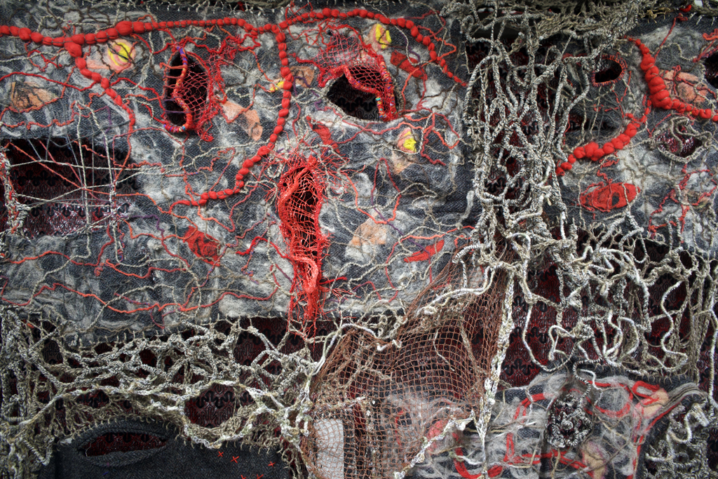 Rollande, detail, Elizabeth Babyn, Amorphous, World of Threads Festival 2023-24.