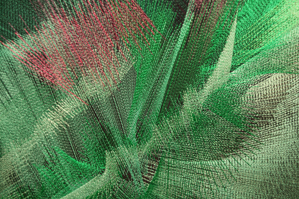 Aurora Towers, detail, Gwen Lowery, Cosmic Geometry exhibition, World of Threads Festival 