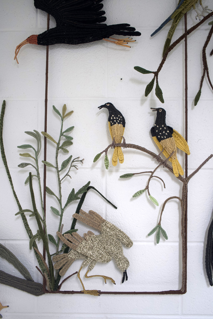 Birds of Prophecy, detail, Carol Eckert, Wings, World of Threads Festival, 2023-24.