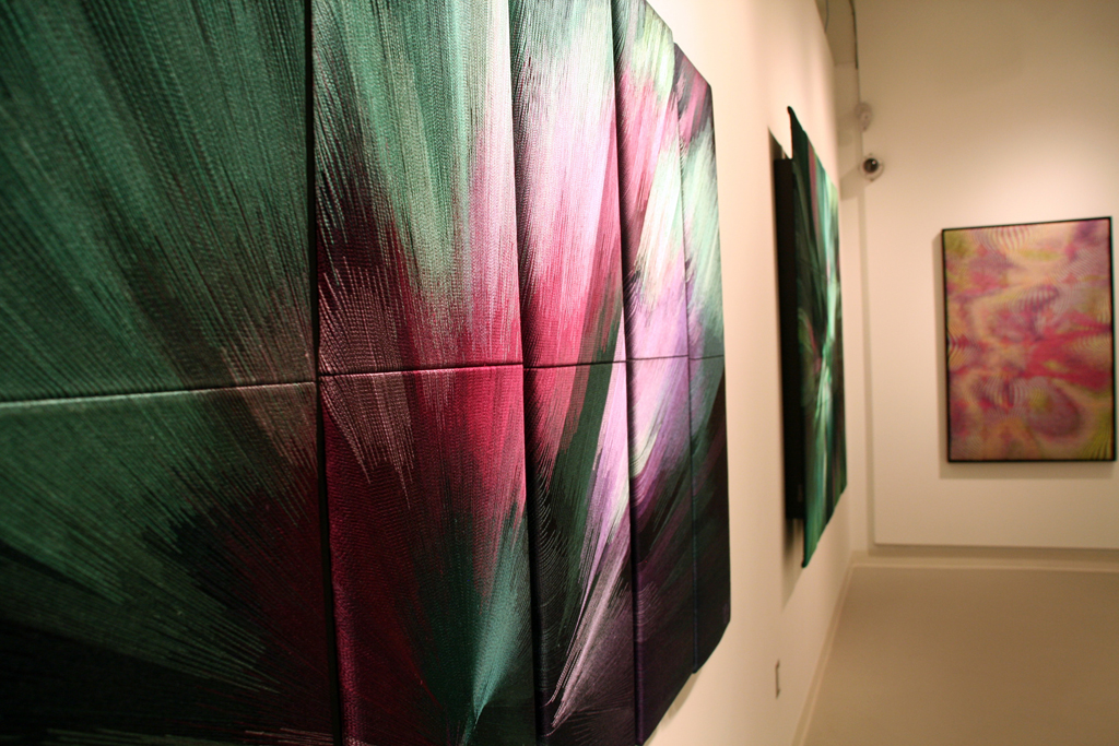 Corona II, detail, Gwen Lowery, Cosmic Geometry exhibition, World of Threads Festival 