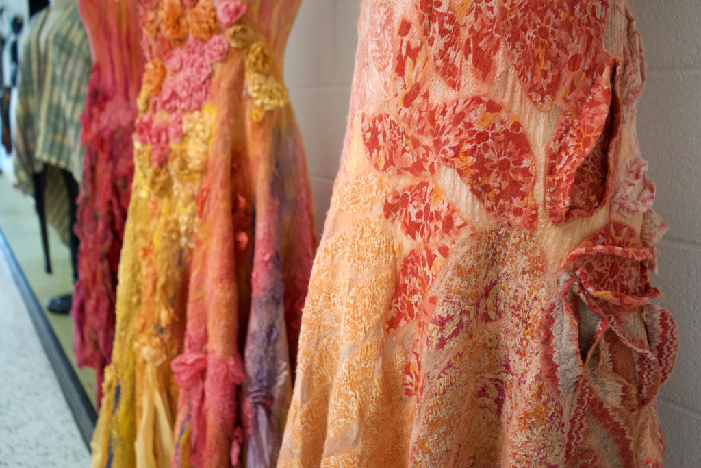 Petals, detail, Leeann Kroesch, Cat Walk III, World of Threads Festival 2023-24.