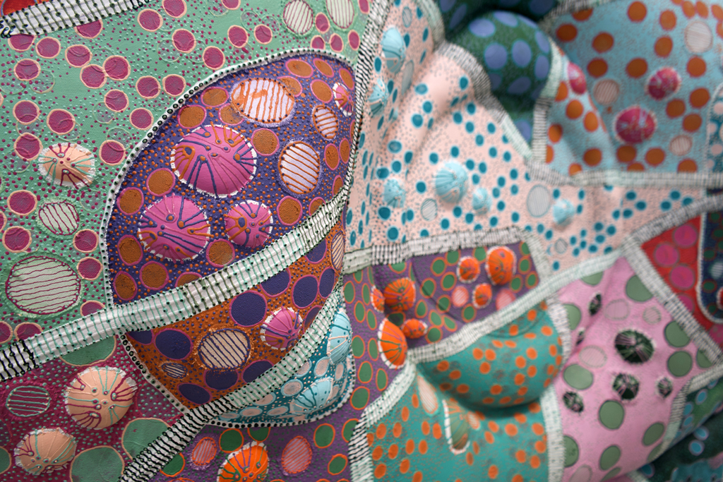 California Dreaming, detail, Hannah Rothschild, Amorphous, World of Threads Festival 2023-24.