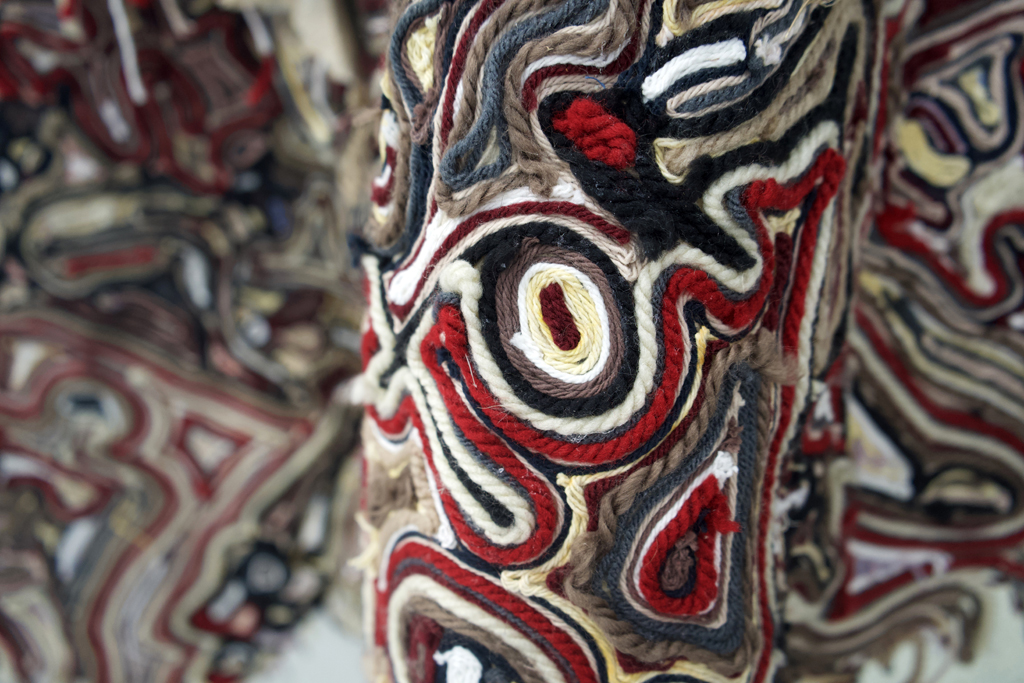 Tsekhmet Cloak, detail, Sonja Czekalski, Amorphous, World of Threads Festival 2023-24.