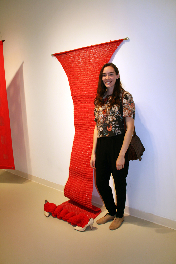 Artist: Audrey D'Astous at the opening of the World of Threads Festival 2014.