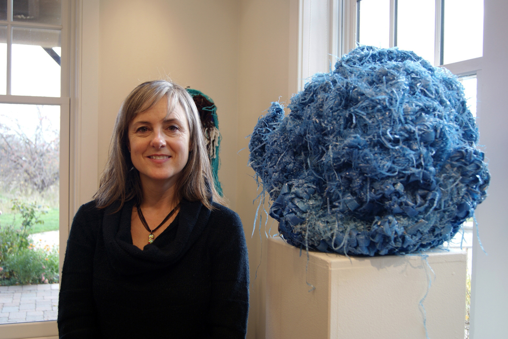 Carlyn Yandle at the opening of the De rerum natura exhibition, World of Threads Festival 2012.