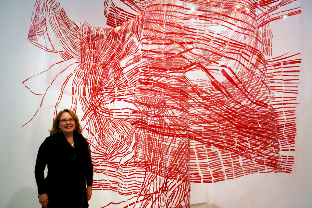 Artist: Christine Mauersberger at the opening of the World of Threads Festival 2014.