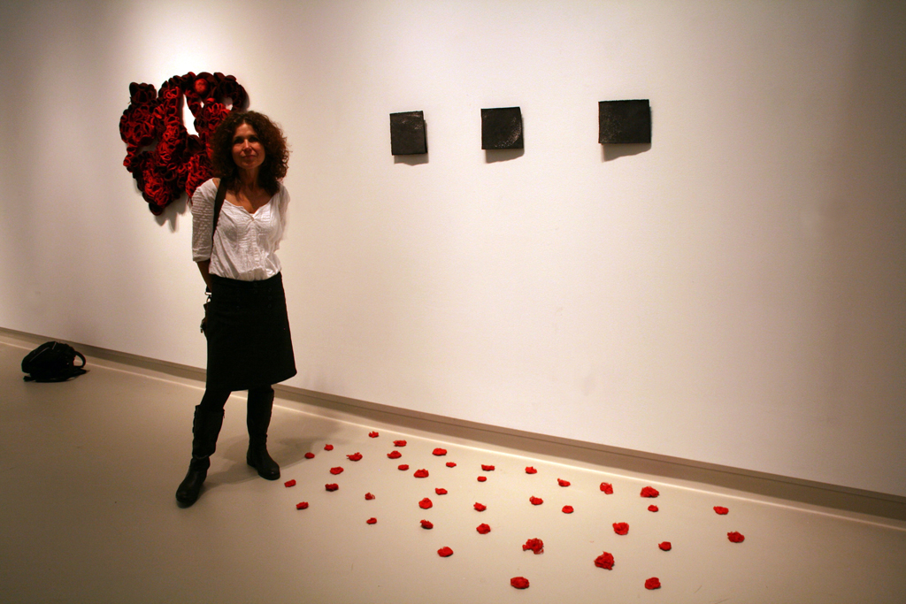 Artist: Dagmar Kovar at the opening of the World of Threads Festival 2014.