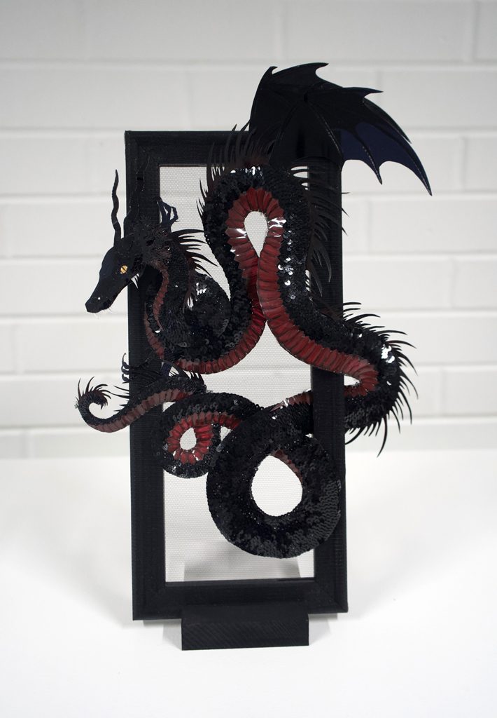 Breeyn McCarney, Evilgilavi, detail, Solo Show, World of Threads Festival 2023-24.