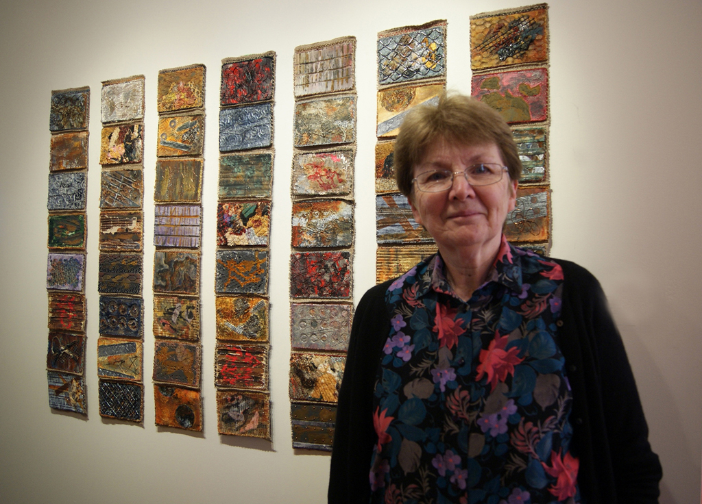 Joanne Young at the opening of the De rerum natura exhibition, World of Threads Festival 2012.