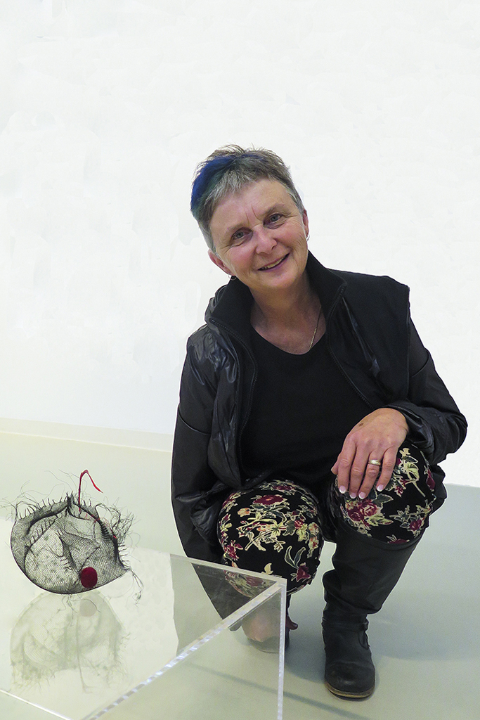 Artist: Leila Olfert at the opening of the World of Threads Festival 2014.