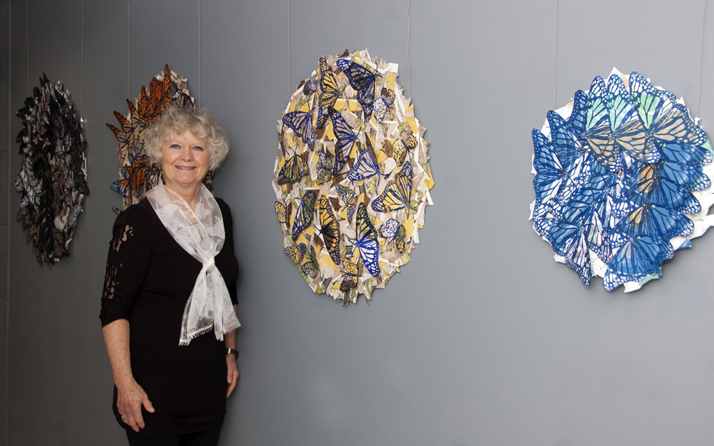 Artist: Lorna Livey, Solo Shows, at the opening of the World of Threads Festival 2023-24.