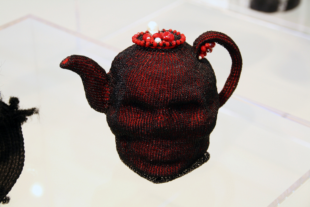 Maleficent Tea Pot, Joelle Shafter, The Red and the Black exhibition, World of Threads Festival 2014.