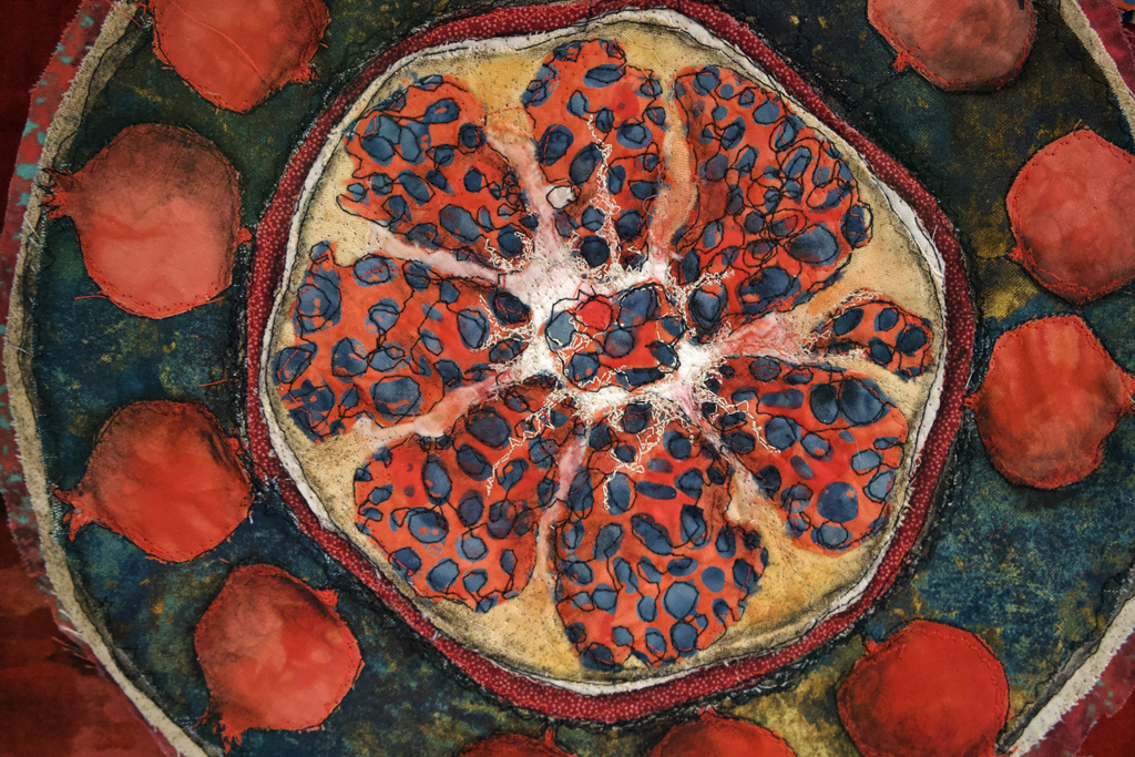 Lorraine Roy, Agranada, detail,  Solo Show, World of Threads Festival 2023-24.