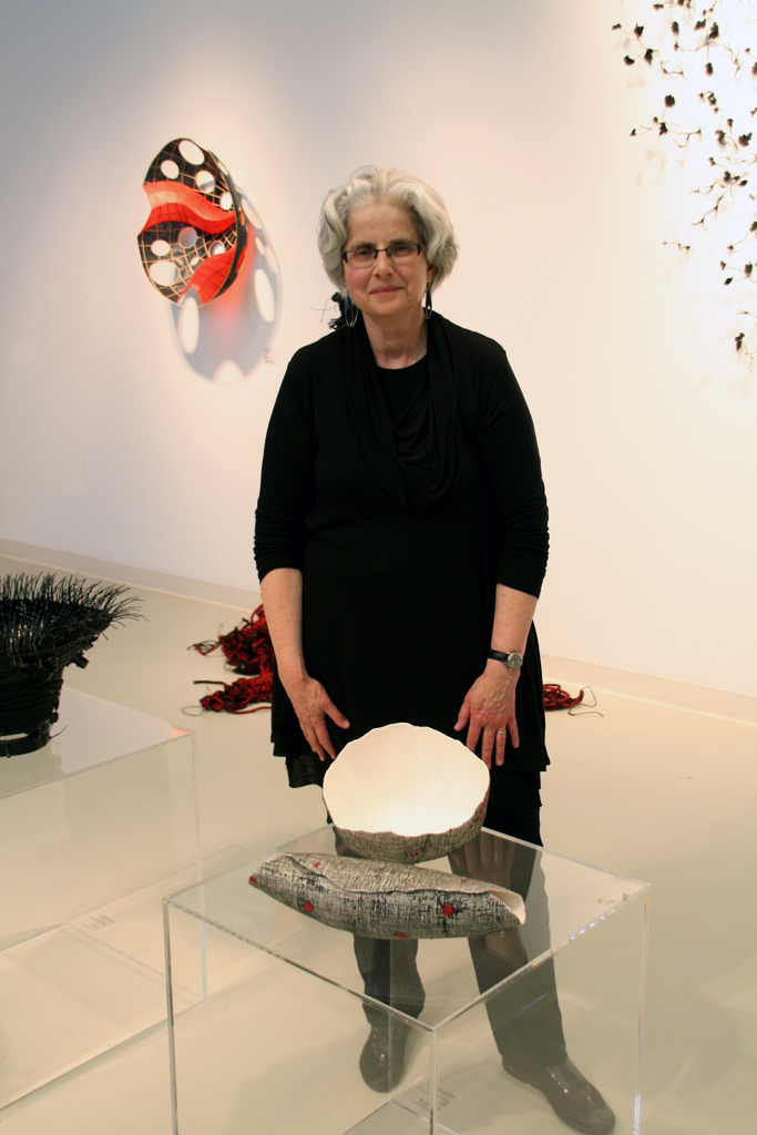 Artist: Carmella Karijo Rother at the opening of the World of Threads Festival 2014.