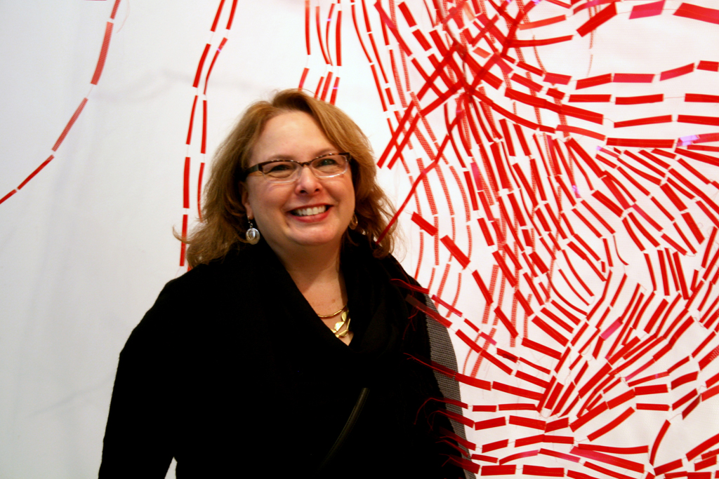 Artist: Christine Mauersberger at the opening of the World of Threads Festival 2014.