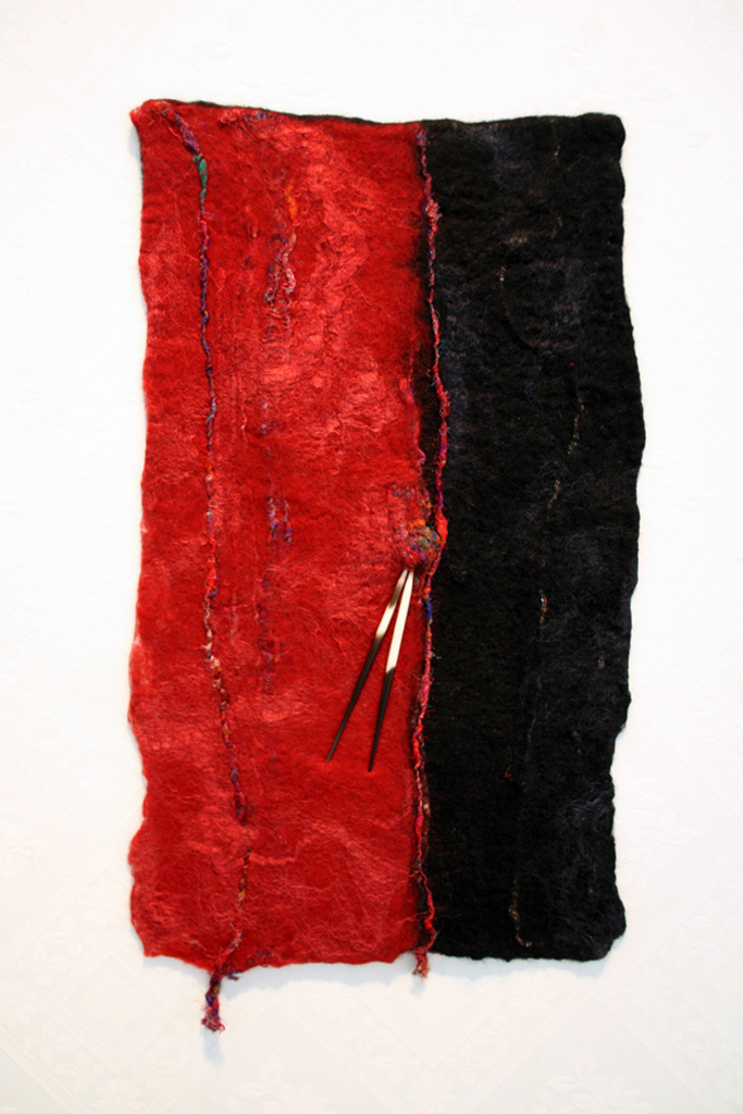 Convergence, Sheila Thompson, The Red and the Black exhibition, World of Threads Festival 2014.