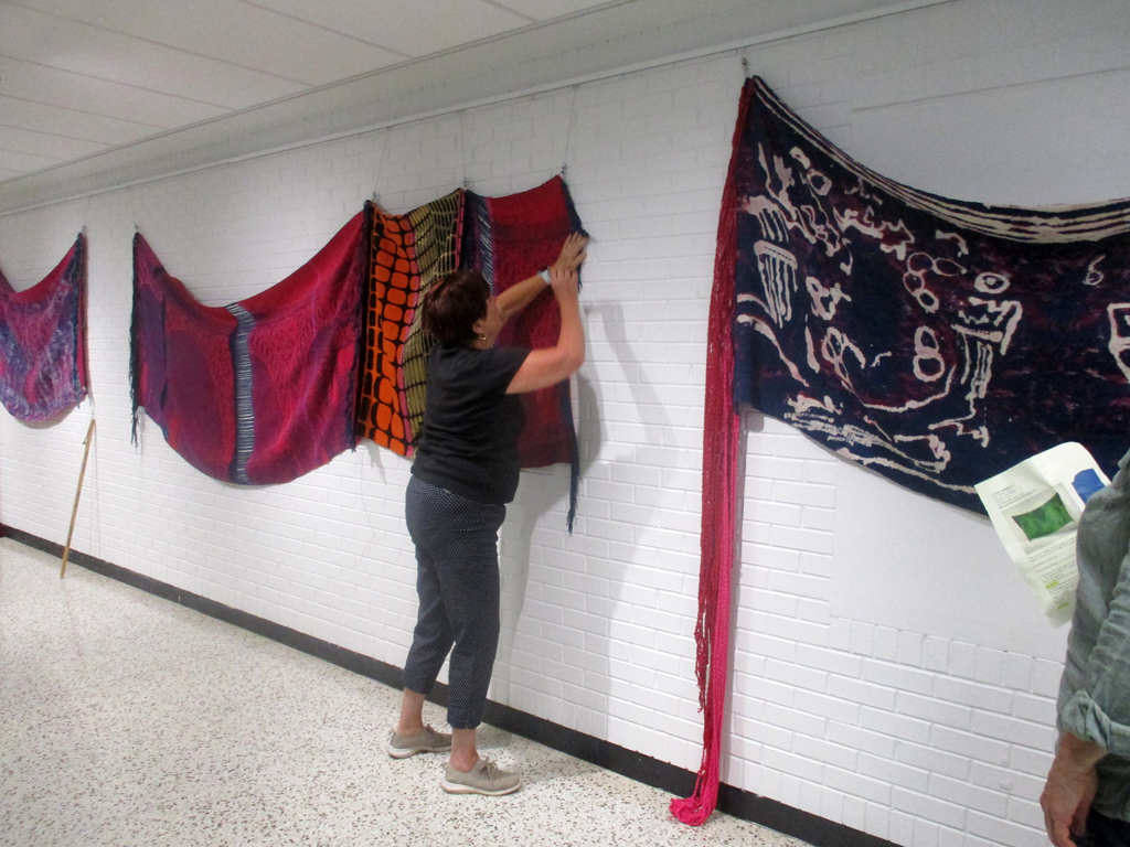 Festival Installer: Freda, installing work by C Pazia Mannella, Solo Show, World of Threads Festival 2023-24.