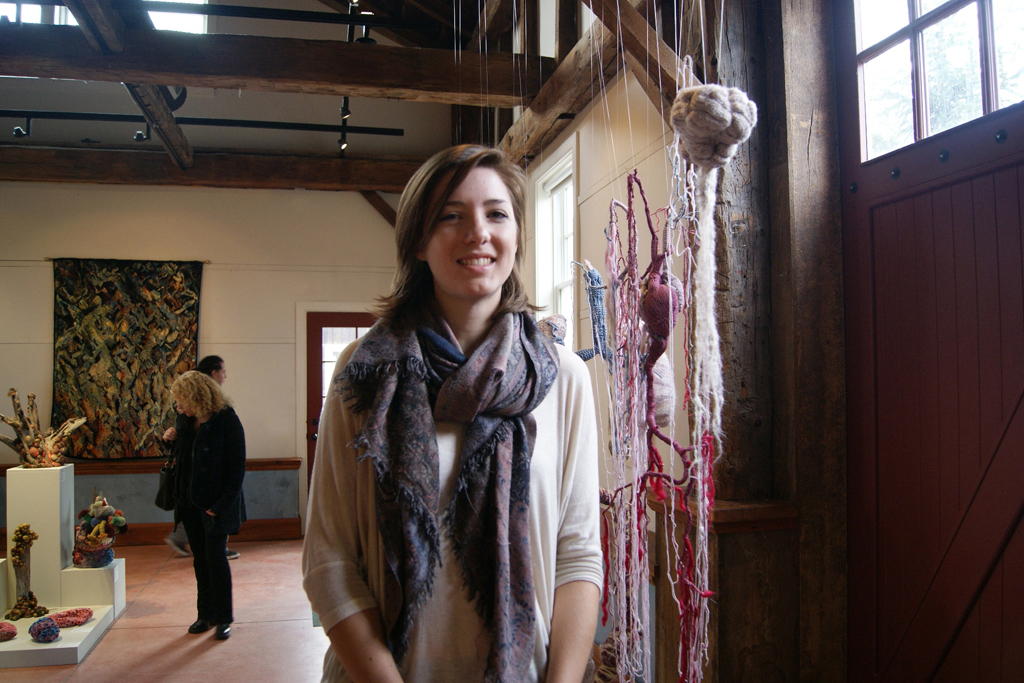 Jillian MacLachlan at the opening of the De rerum natura exhibition, World of Threads Festival 2012.