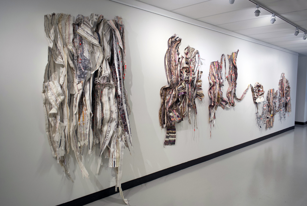 Installation view: Margery Amdur, Underpinning, Solo Show, World of Threads Festival 2023-24.