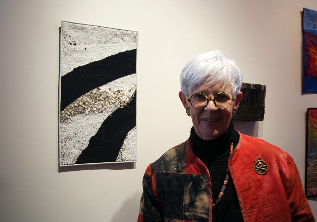 Robin Laws Field at the opening of the De rerum natura exhibition, World of Threads Festival 2012.