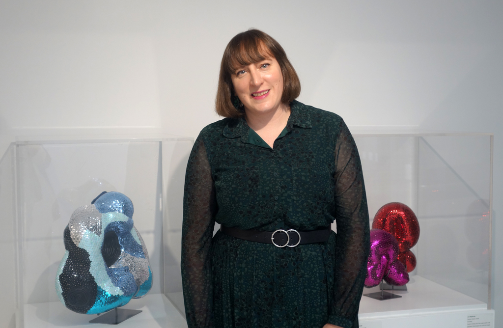 Artist: Sam Mogelonsky, Solo Shows, at the opening of the World of Threads Festival 2023-24.