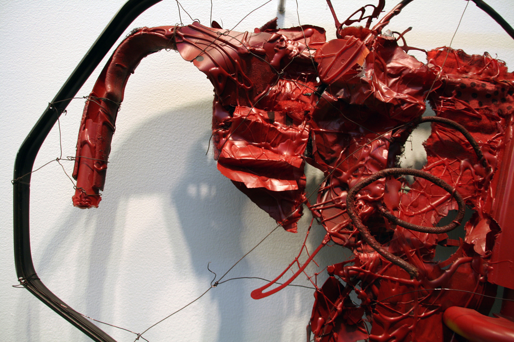 Once it was, detail, Myrna Tatar, The Red and the Black exhibition, World of Threads Festival 2014.