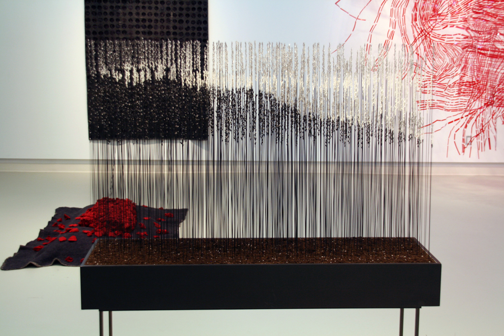 Shifting Views, Emma Nishimura , The Red and the Black exhibition, World of Threads Festival 2014.
