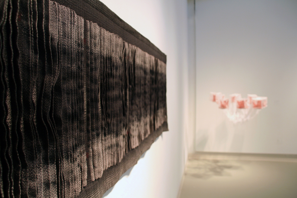 Adagio, detail, Sara Nordling, The Red and the Black exhibition, World of Threads Festival 2014.