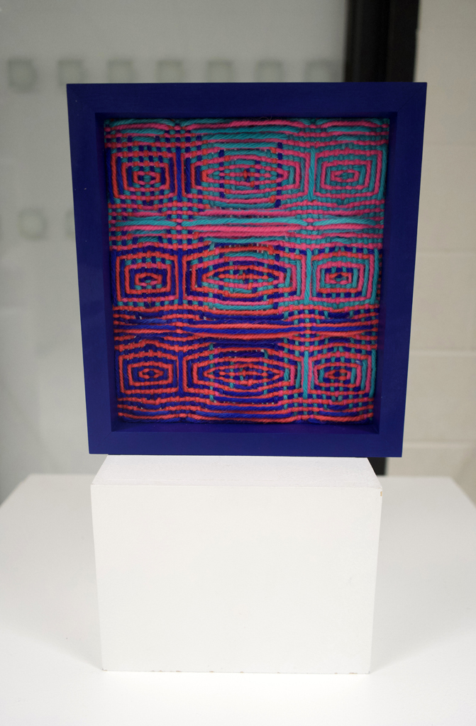Heather Macali, Cobalt with Coral, Aqua and Pink Solo Show, World of Threads Festival 2023-24.