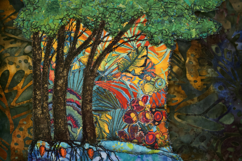 Danbwe, detail, Lorraine Roy, Solo Show, World of Threads Festival 2023-24.