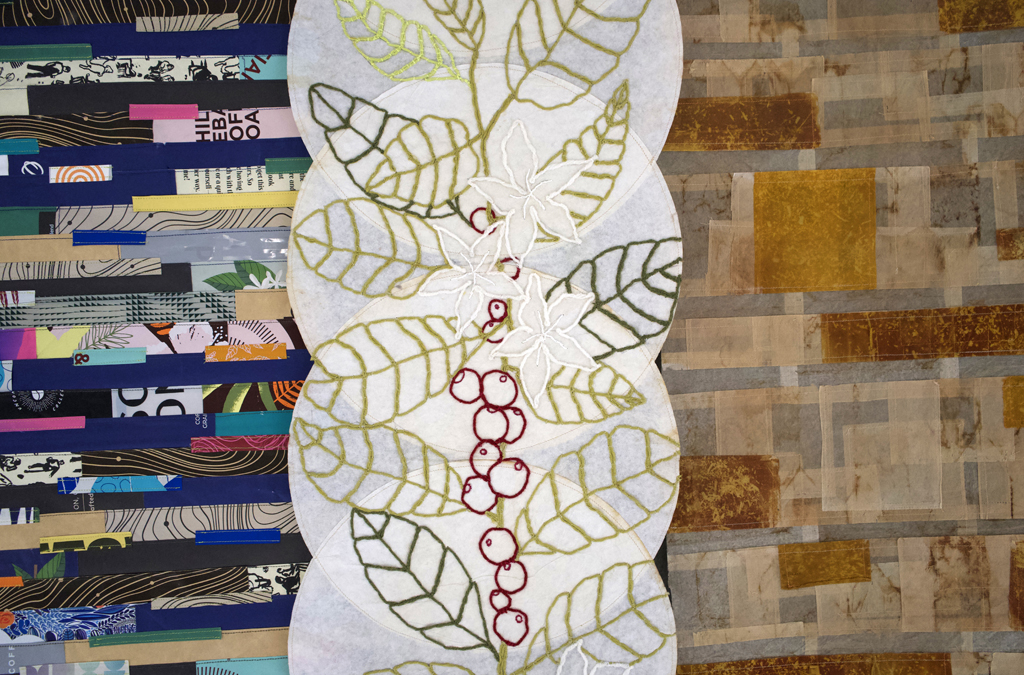 Jennifer Coghill, Cafe Curtains, detail, Solo Show, World of Threads Festival 2023-24.