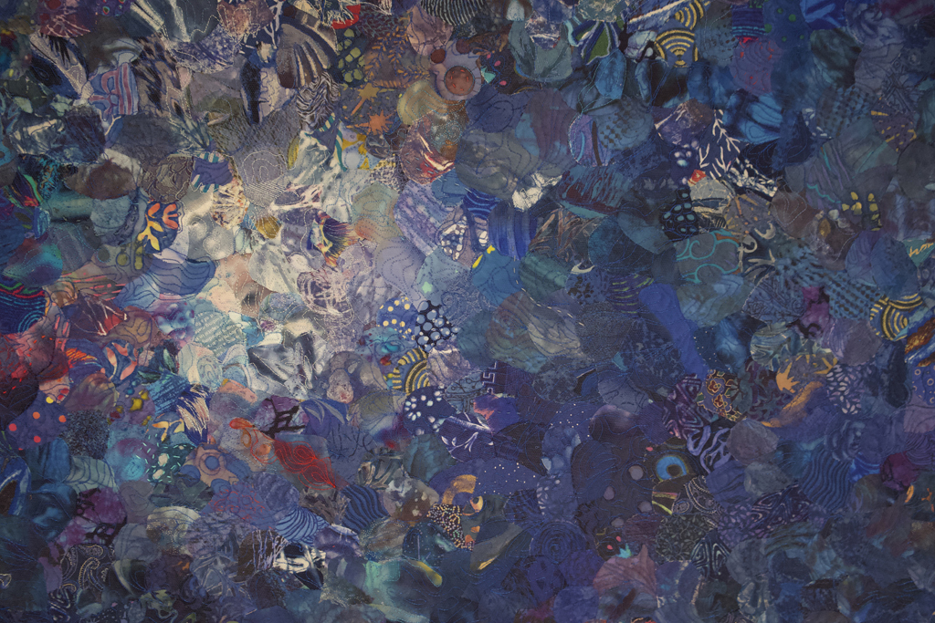 Helena Scheffer, Cosmic Blues, detail, Solo Show, World of Threads Festival 2023-24.