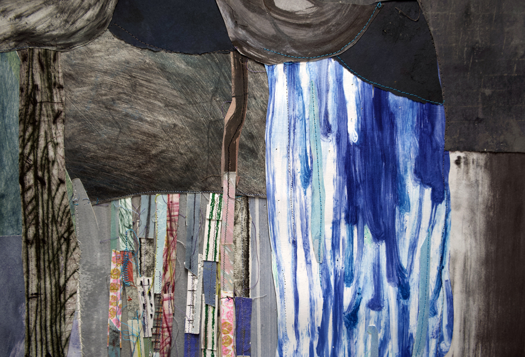 Jane LowBeer, Deluge, detail, Solo Show, World of Threads Festival 2023-24.