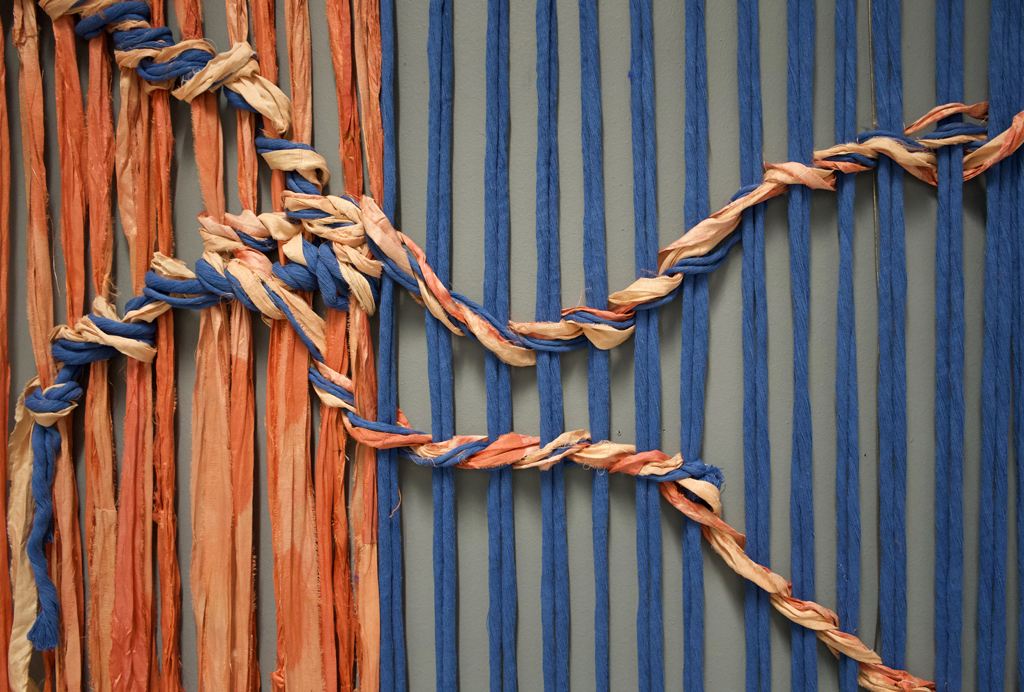 Jen Arron, Keep Going, detail,  Solo Show, World of Threads Festival 2023-24.