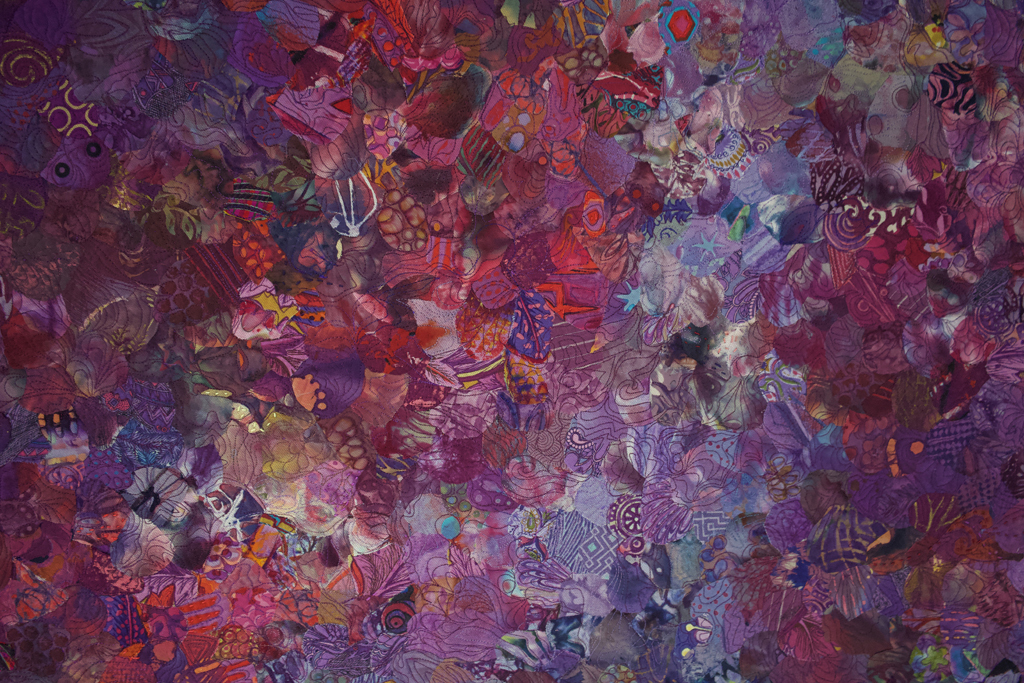 Helena Scheffer, Purple Rain, detail, Solo Show, World of Threads Festival 2023-24.