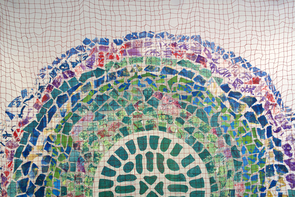 Loretta Faveri, Captured Moments blue, detail, Solo Show, World of Threads Festival 2023-24.