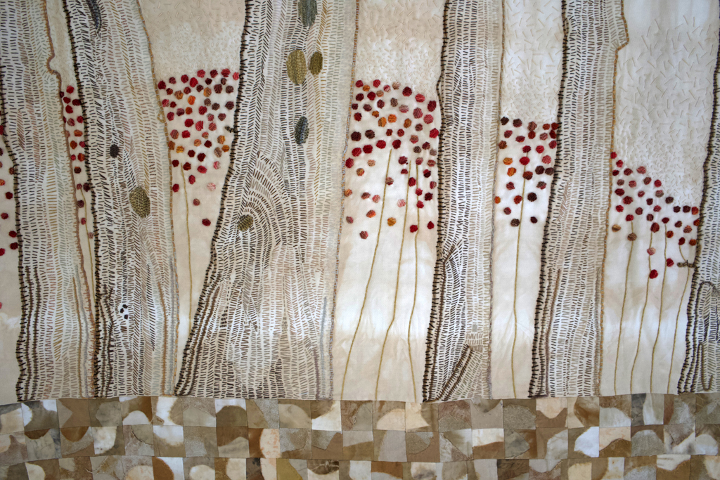 Penny Berens, Woodland Berries, detail, Solo Show, World of Threads Festival 2023-24.