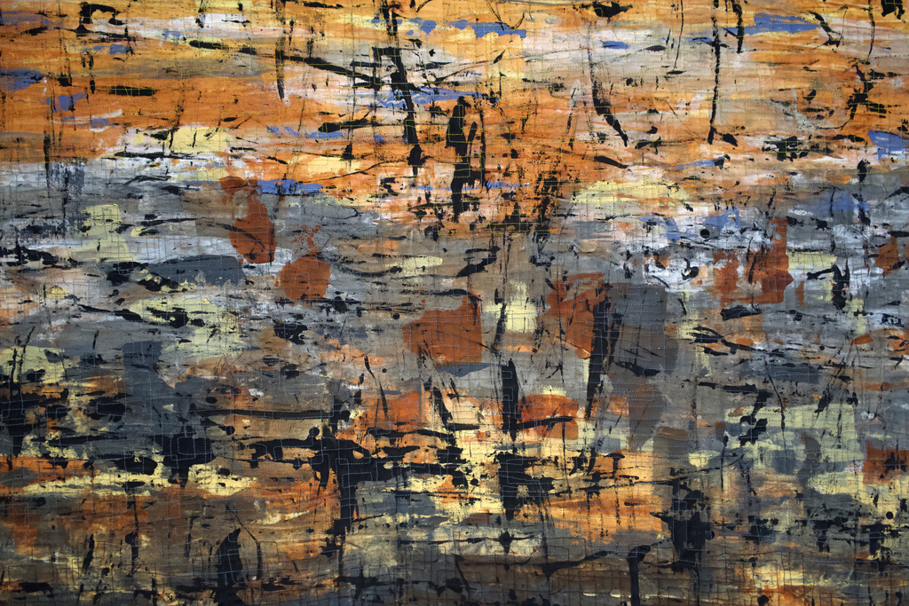 Christine Seager, Moriscape 3 brown, detail, Solo Show, World of Threads Festival 2023-24.