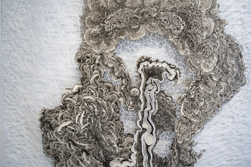 Szilvia Revesz, Ethereal Landscape series 7, detail, Solo Show, World of Threads Festival 2023-24.