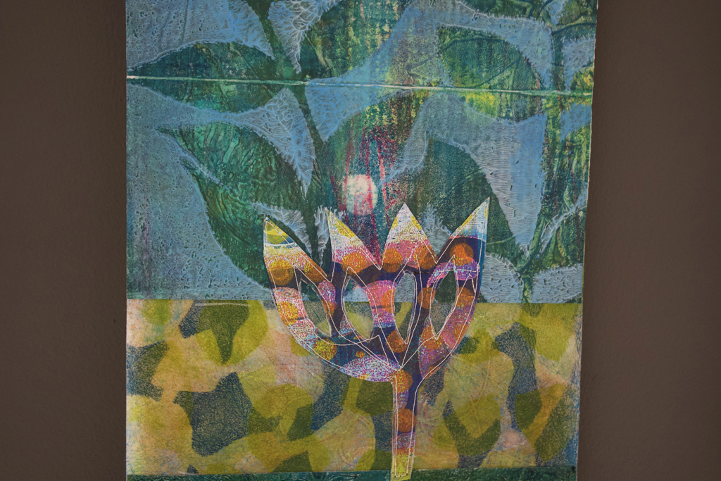 Garden Series, detail, Linda VanWyk, Solo Show, World of Threads Festival 2023-24.