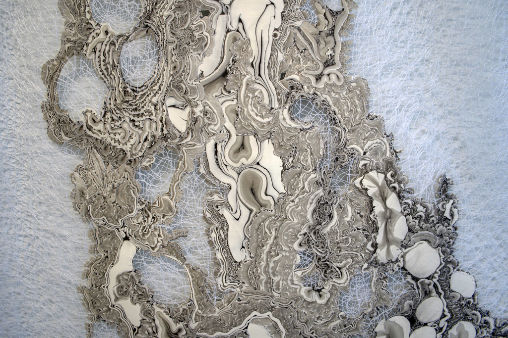 Szilvia Revesz, Ethereal Landscape series 11, Setting Sail, detail, Solo Show, World of Threads Festival 2023-24.