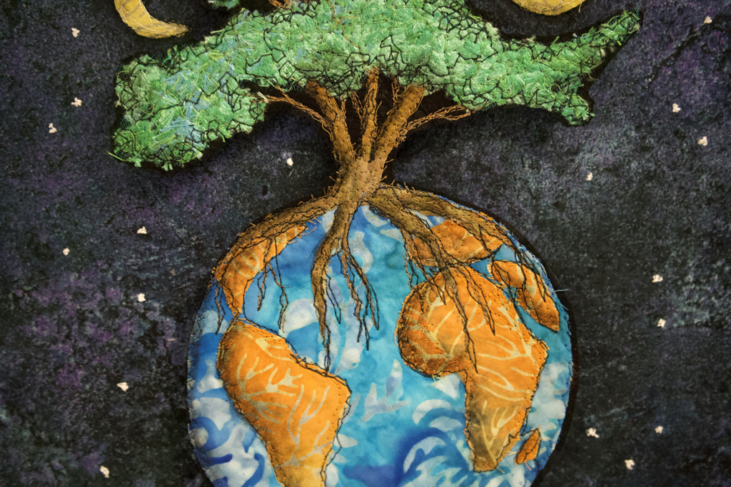 Lorraine Roy, Wiyukcan, detail,  Solo Show, World of Threads Festival 2023-24.