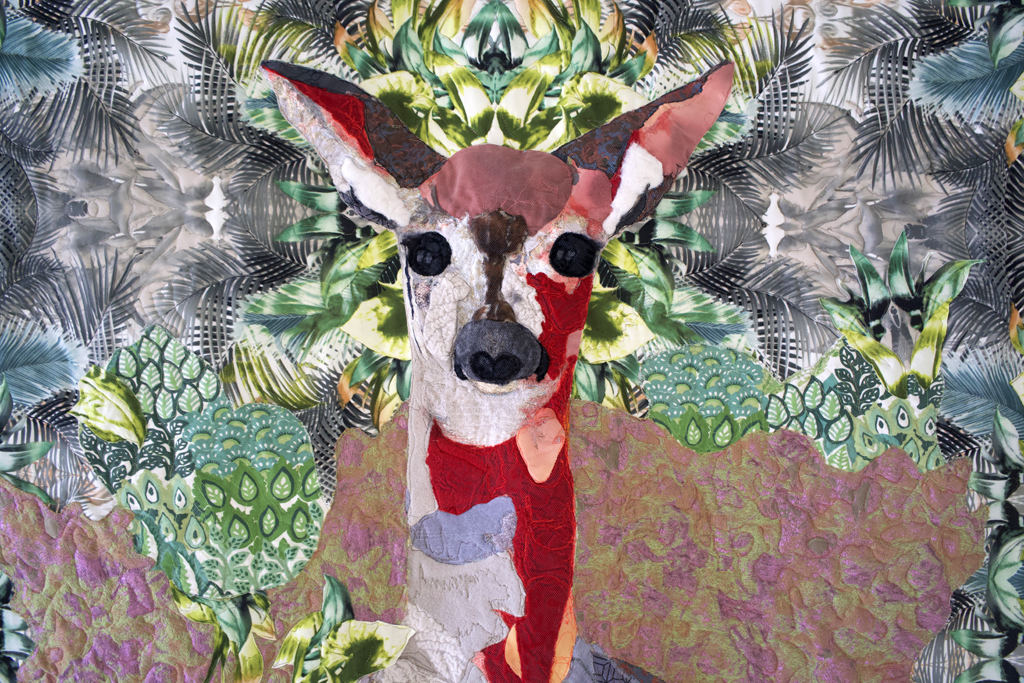 Leisa Rich, My Dearest Deer, detail, Solo Show, World of Threads Festival 2023-24.